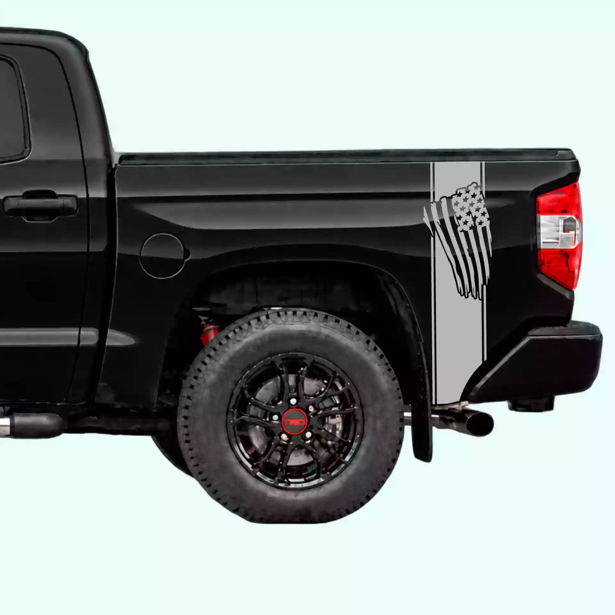 2014-2021 Toyota Tundra USA Flag Bed Decals Vinyl Graphics Kit gray