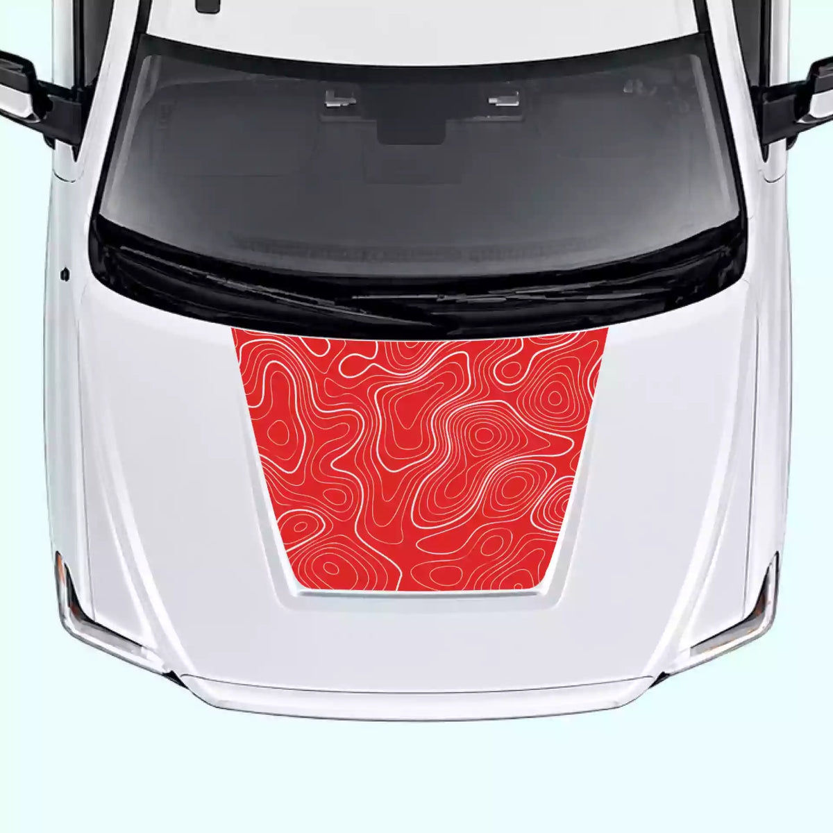2014-2021 Toyota Tundra Topographic Hood Decal Vinyl Graphics Kit red