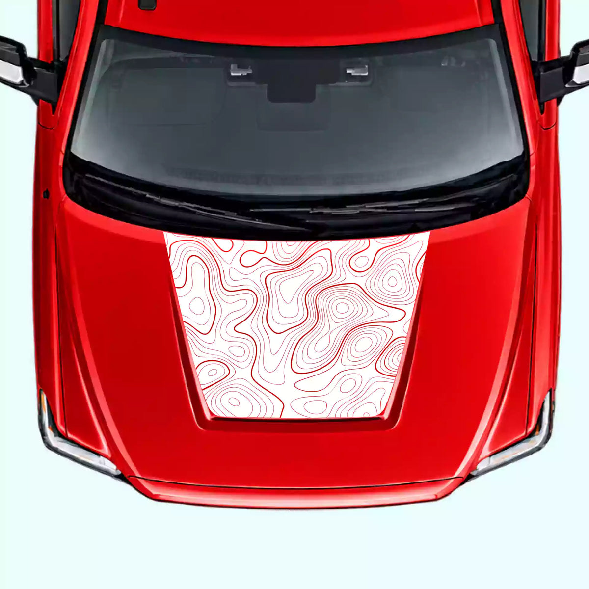 2014-2021 Toyota Tundra Topographic Hood Decal Vinyl Graphics Kit white