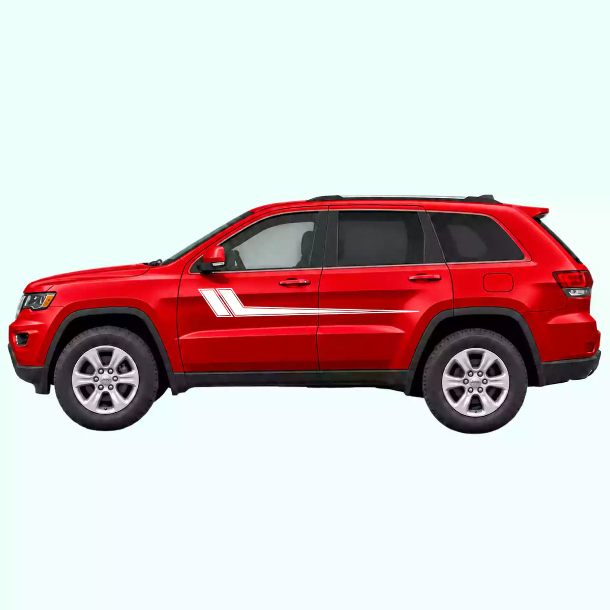 2014-2022 Jeep Grand Cherokee Hockey Side Stripes Vinyl Graphics Kit White
