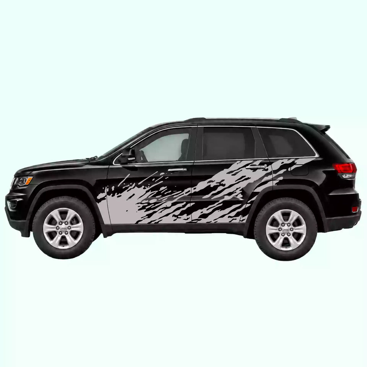 2014-2022 Jeep Grand Cherokee Mud Splash Side Decals Vinyl Graphics Kit Gray