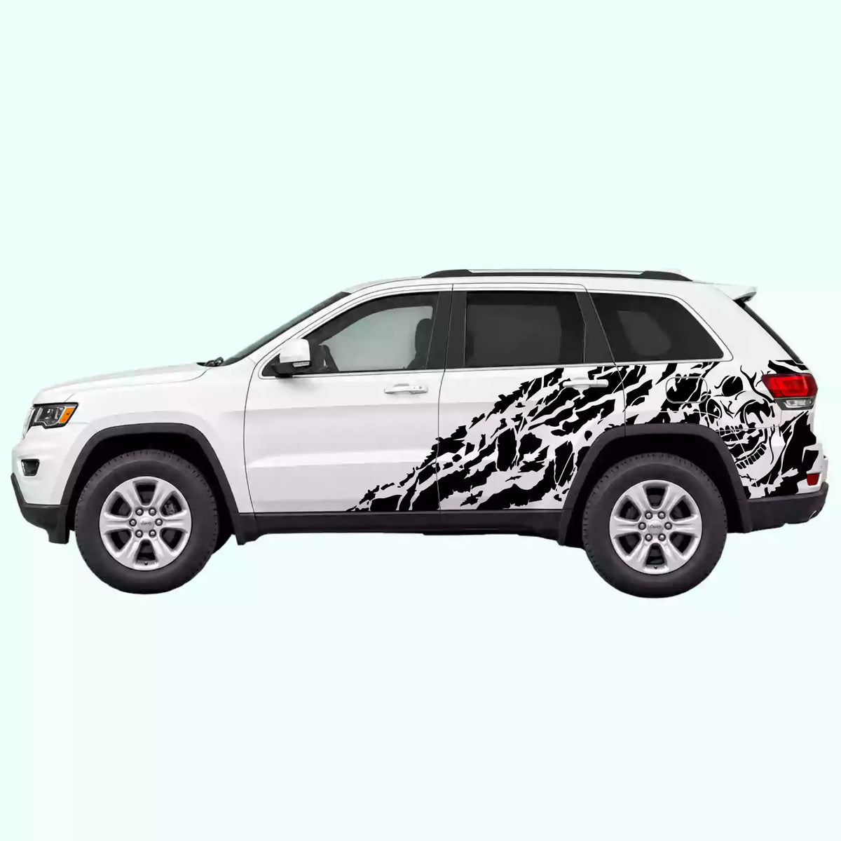 2014-2022 Jeep Grand Cherokee Nightmare Side Decals Vinyl Graphics Kit Black