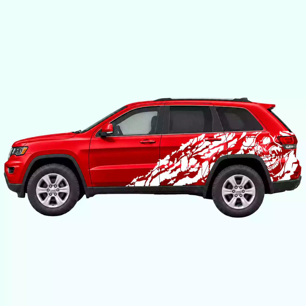 2014-2022 Jeep Grand Cherokee Nightmare Side Decals Vinyl Graphics Kit White