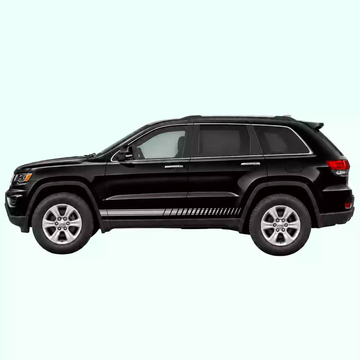 2014-2022 Jeep Grand Cherokee Pin Stripes Rocker Vinyl Graphics Kit Gray