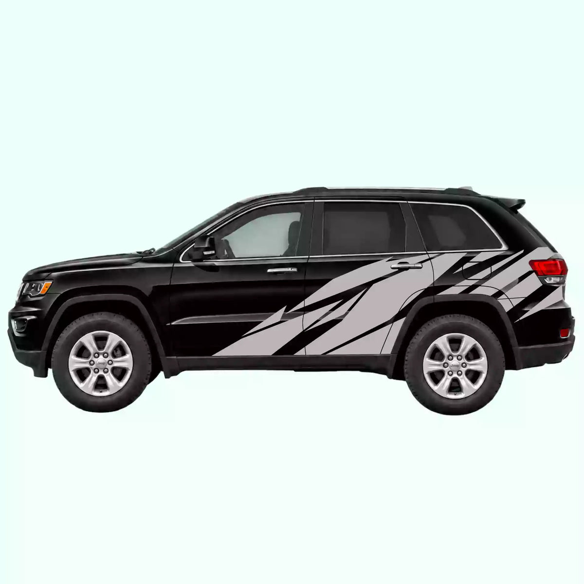 2014-2022 Jeep Grand Cherokee Warlord Side Decals Vinyl Graphics Kit Gray