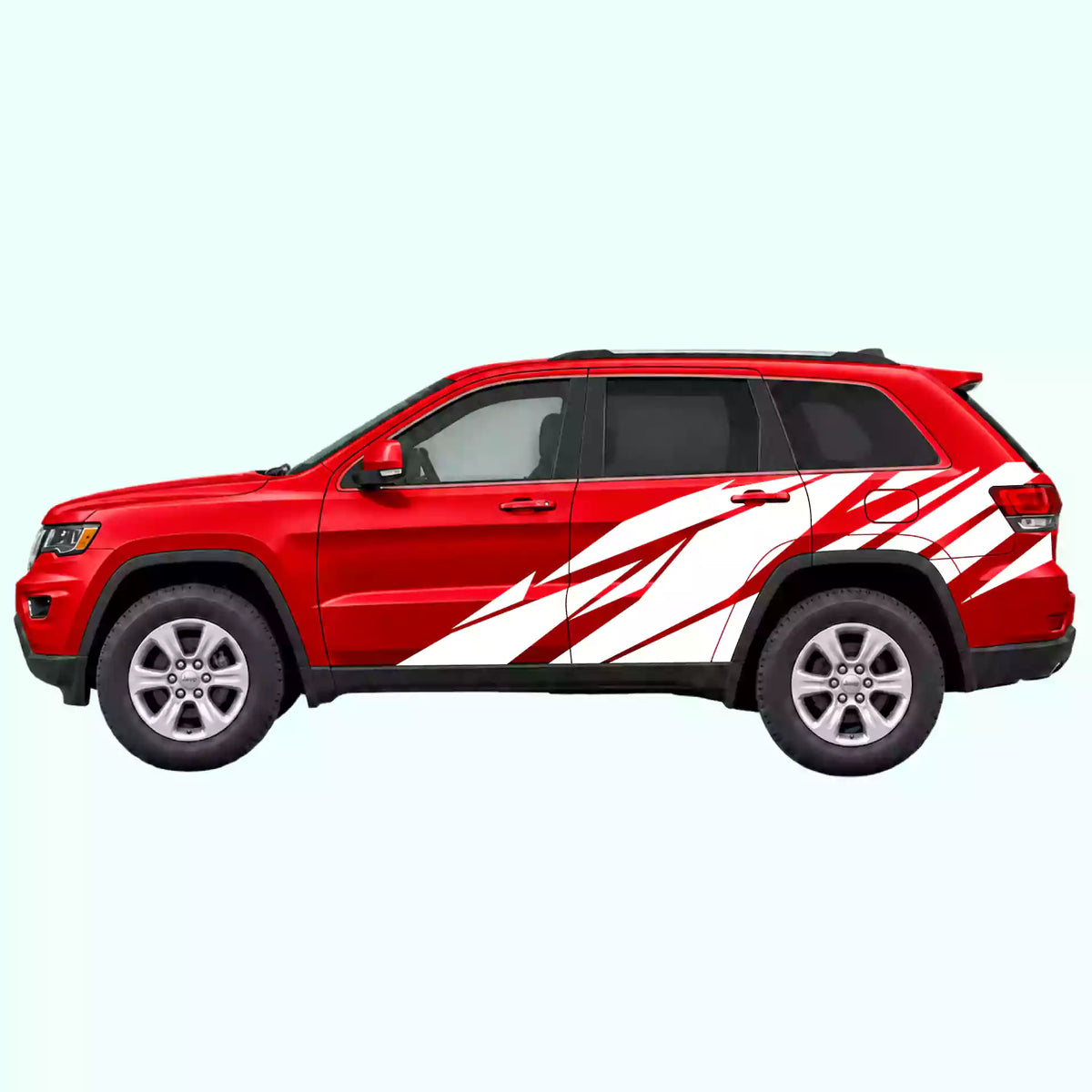 2014-2022 Jeep Grand Cherokee Warlord Side Decals Vinyl Graphics Kit White