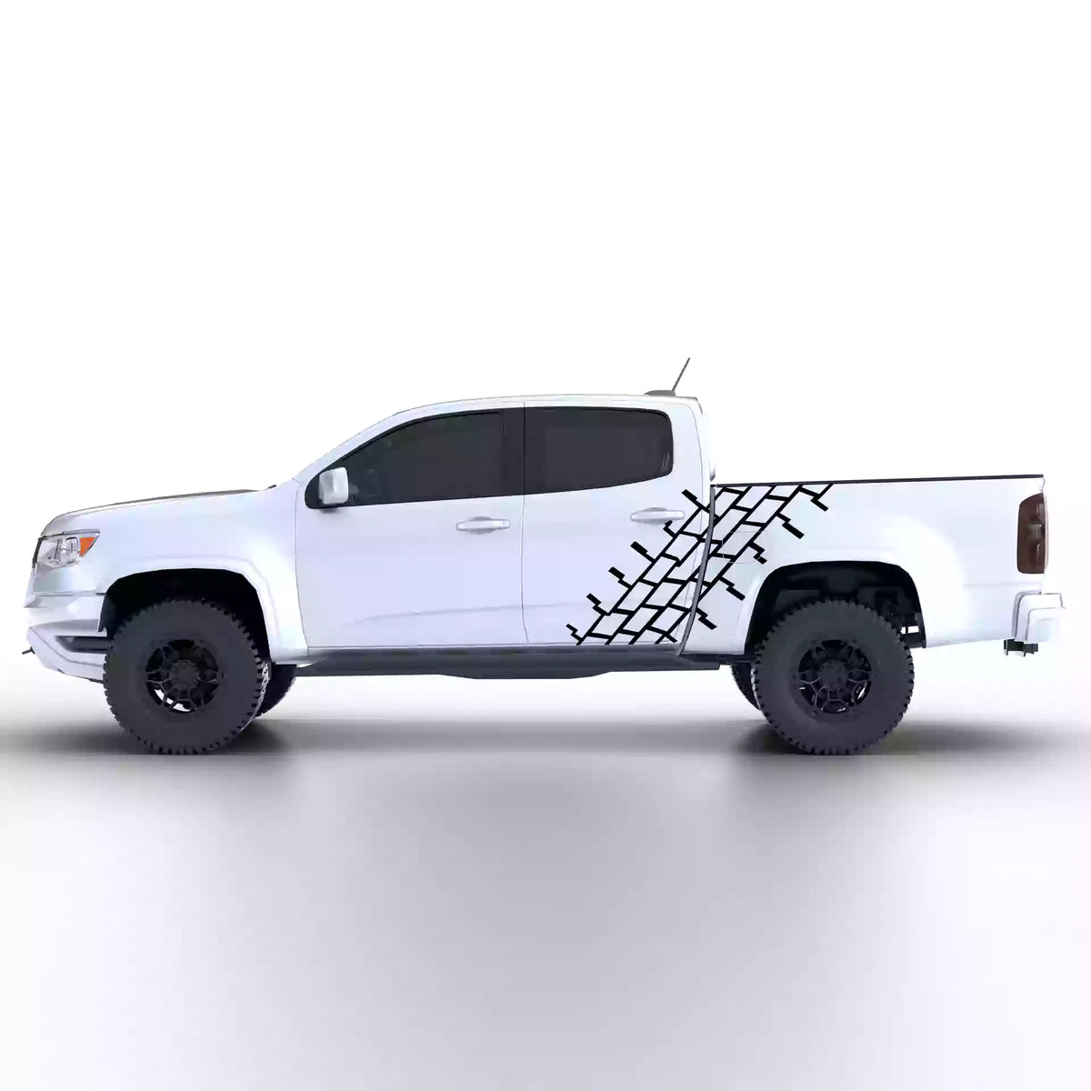 2016-2022 Chevrolet Colorado Tire Tread Side Decals Vinyl Graphics Kit Black