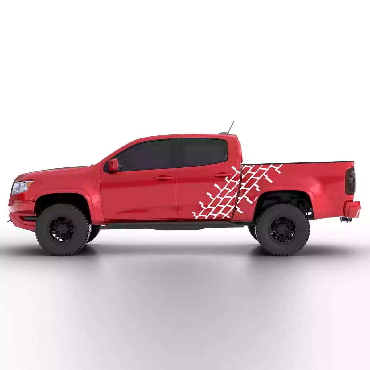 2016-2022 Chevrolet Colorado Tire Tread Side Decals Vinyl Graphics Kit White