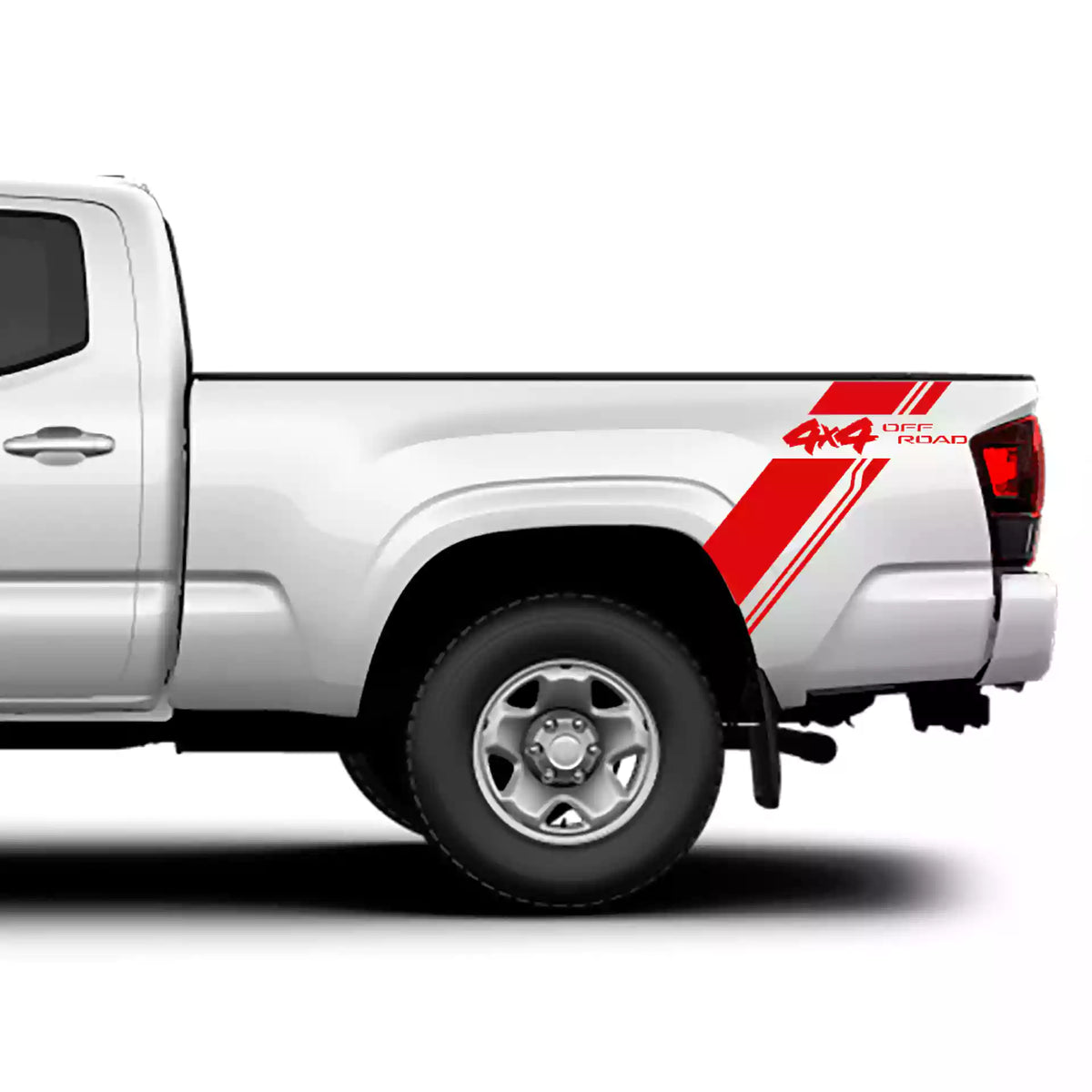 2016-2023 Toyota Tacoma 4x4 Bed Stripes Vinyl Graphics Kit red