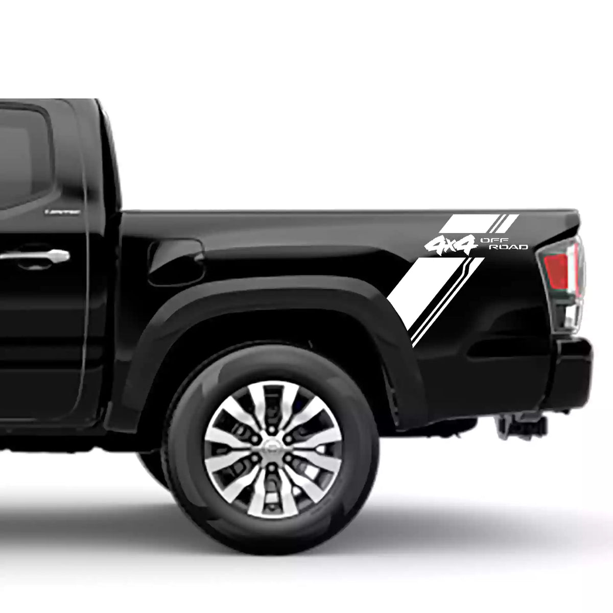 2016-2023 Toyota Tacoma 4x4 Bed Stripes Vinyl Graphics Kit white