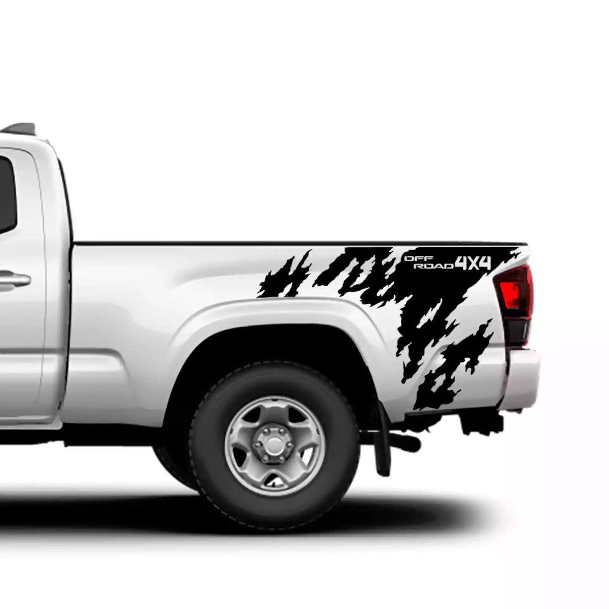 2016-2023 Toyota Tacoma 4x4 Mud Splash Bed Side Vinyl Graphics Kit black