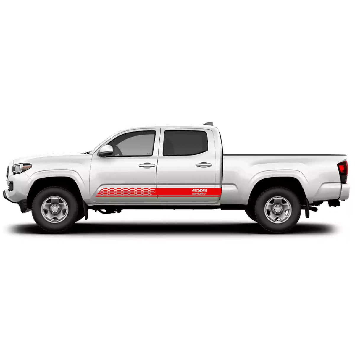 2016-2023 Toyota Tacoma 4x4 Rocker Stripes Vinyl Graphics Kit red