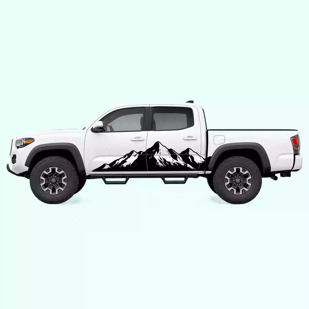 2016-2023 Toyota Tacoma Mountain Range Side Decals Vinyl Graphics Kit Black