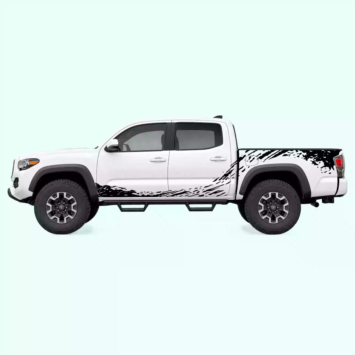 2016-2023 Toyota Tacoma Mud Splash Rocker & Bed Decals Vinyl Graphics Kit black
