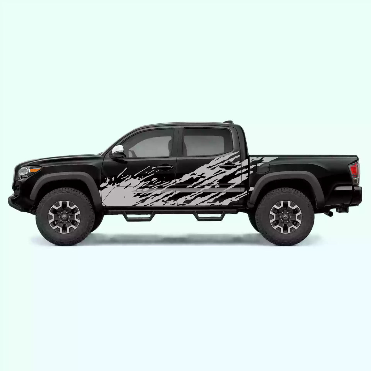 2016-2023 Toyota Tacoma Mud Splash Side Decals Vinyl Graphics Kit gray
