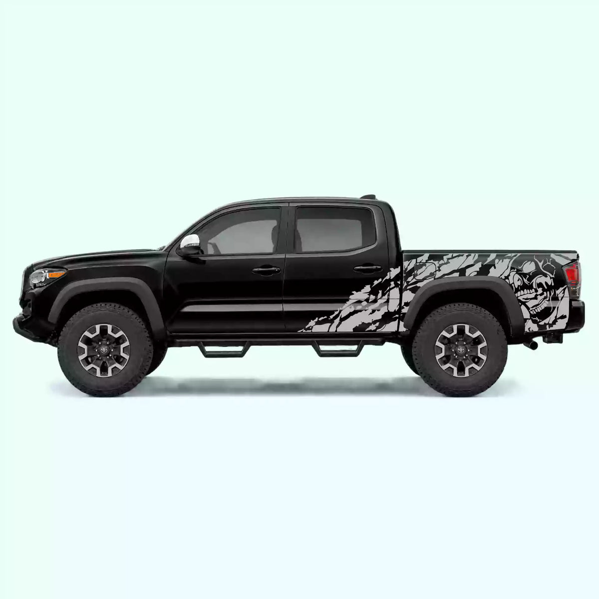 2016-2023 Toyota Tacoma Nightmare Side Decals Vinyl Graphics Kit gray