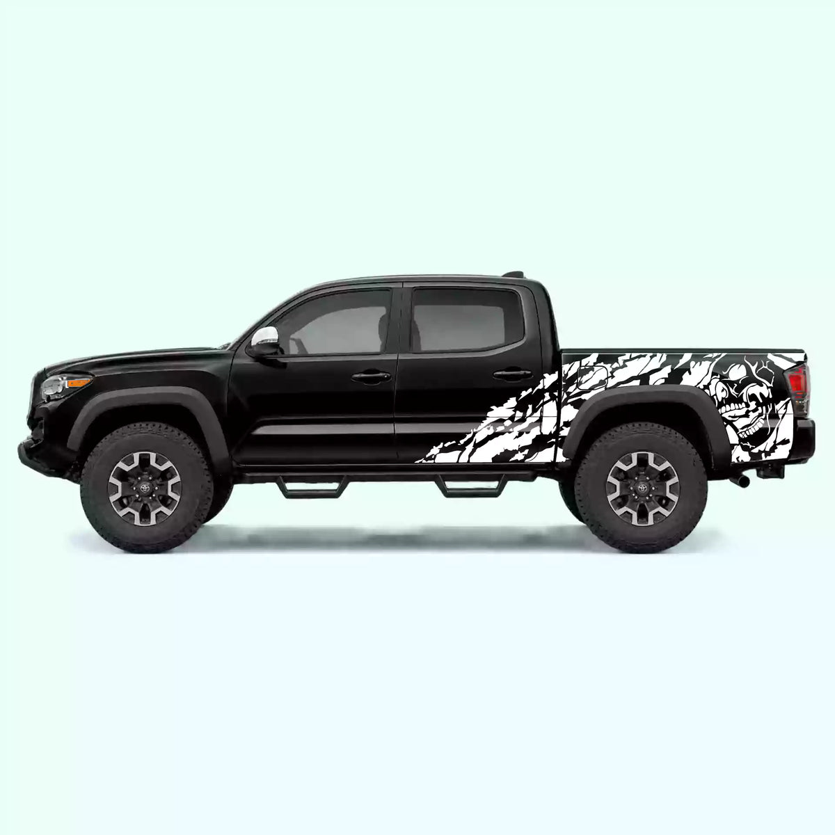 2016-2023 Toyota Tacoma Nightmare Side Decals Vinyl Graphics Kit white