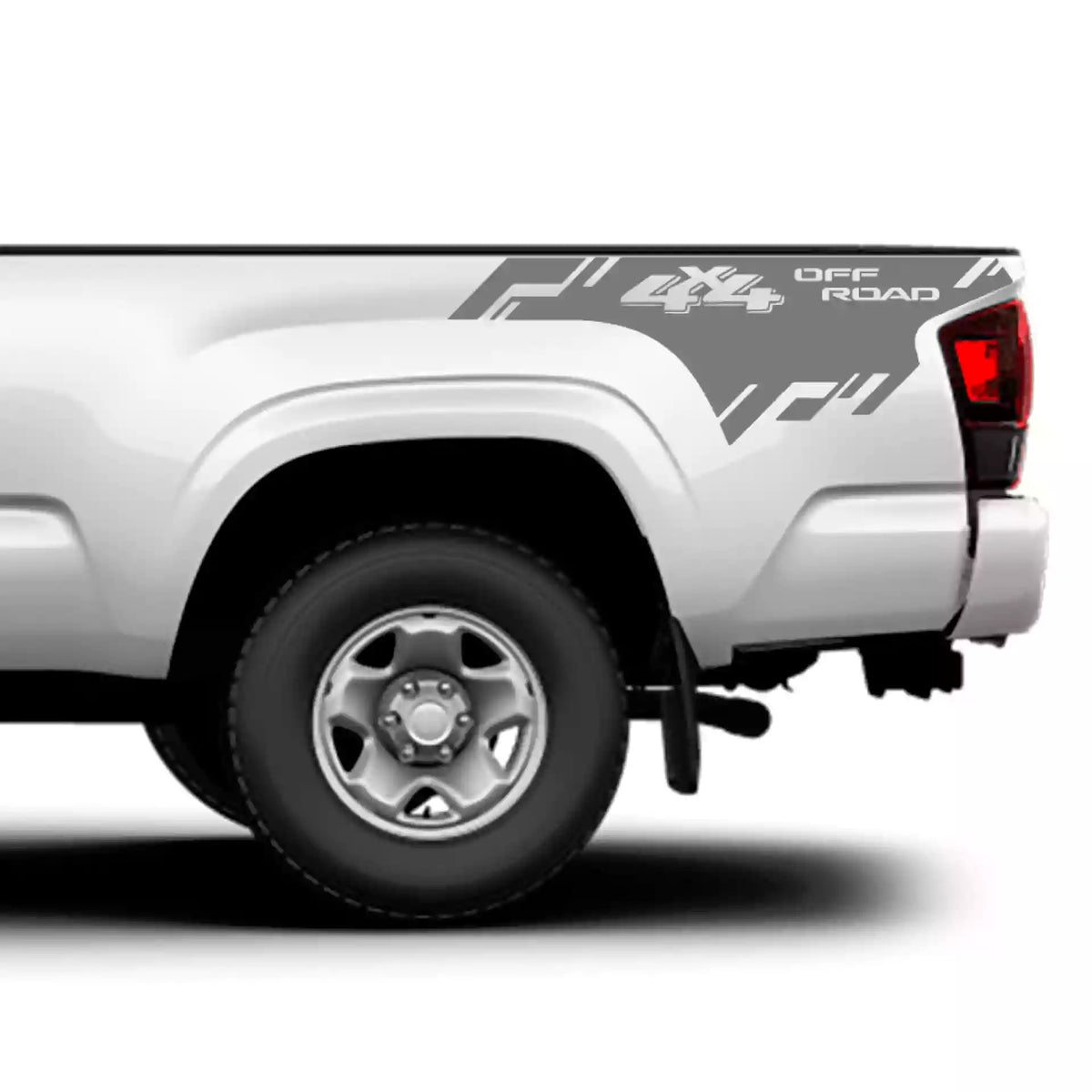 2016-2023 Toyota Tacoma Off Road Bed Stripes Vinyl Graphics Kit gray