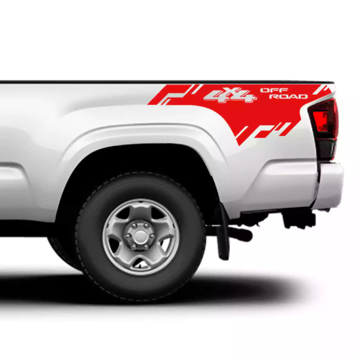 2016-2023 Toyota Tacoma Off Road Bed Stripes Vinyl Graphics Kit red