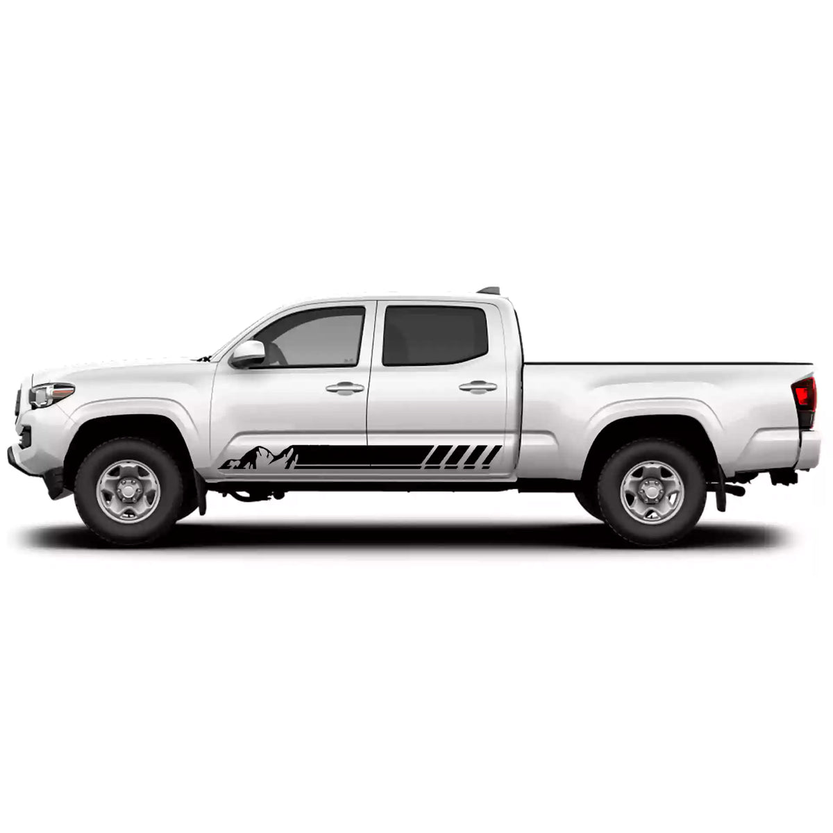 2016-2023 Toyota Tacoma Peak Rocker Racing Stripes Vinyl Graphics Kit black