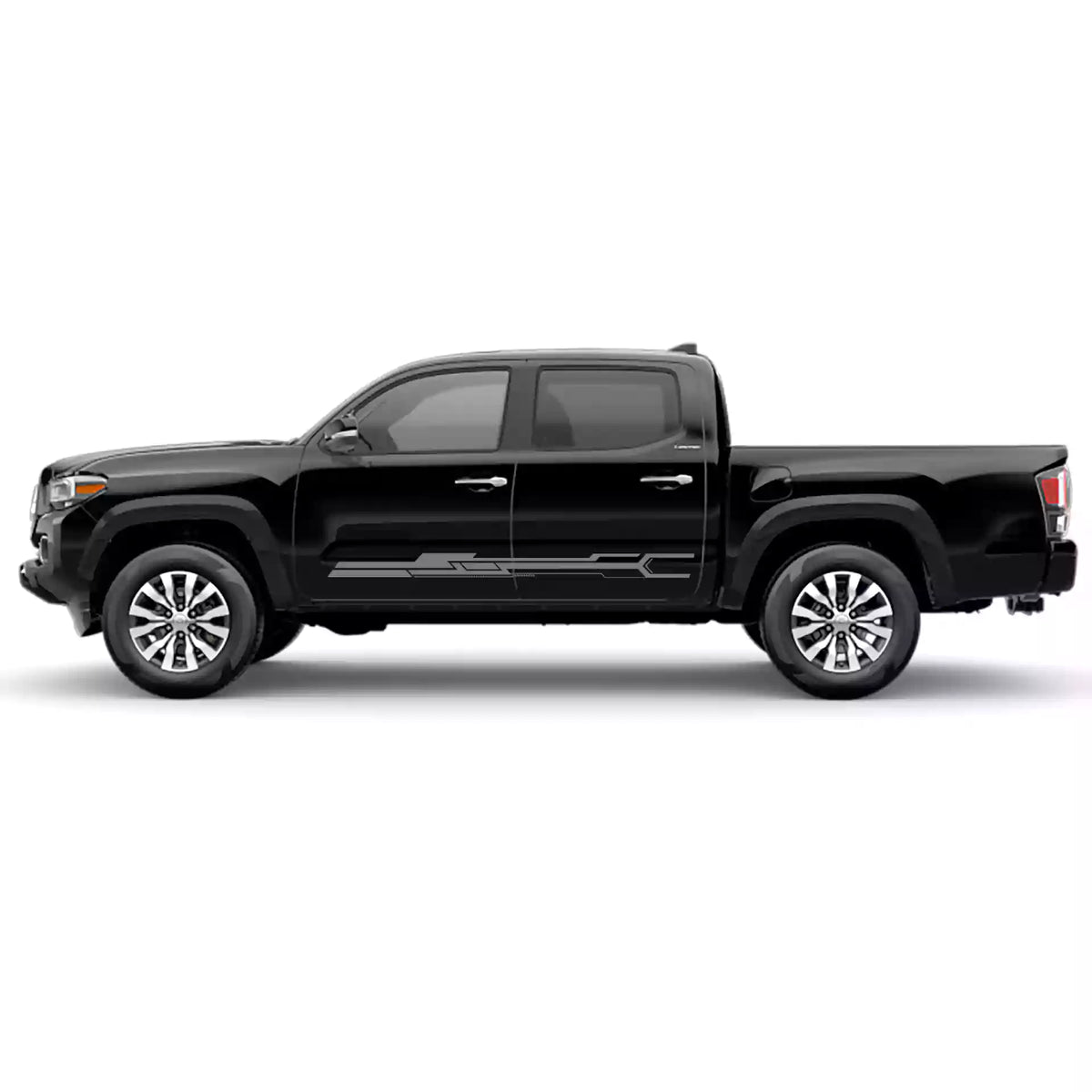 2016-2023 Toyota Tacoma Razorline Rocker Stripes Vinyl Graphics Kit gray