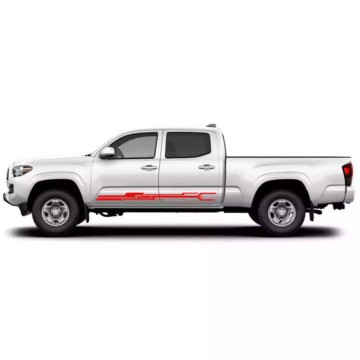2016-2023 Toyota Tacoma Razorline Rocker Stripes Vinyl Graphics Kit red