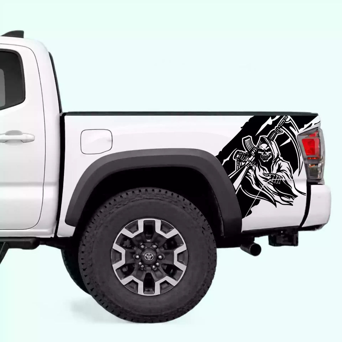2016-2023 Toyota Tacoma Reaper Bed Decals Vinyl Graphics Kit black