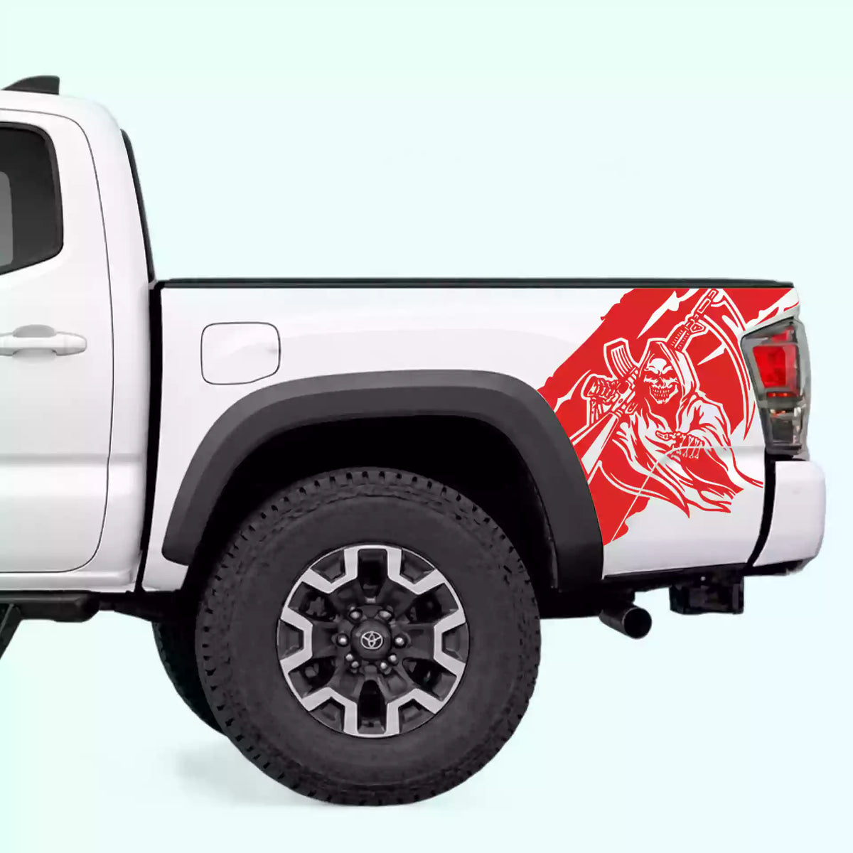 2016-2023 Toyota Tacoma Reaper Bed Decals Vinyl Graphics Kit red