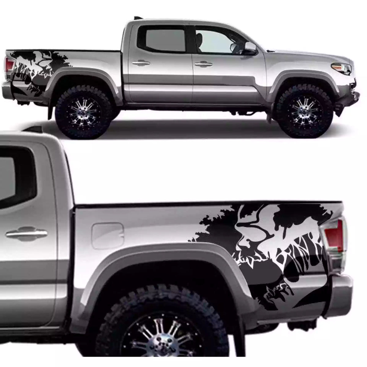 2016-2023 Toyota Tacoma Scream Bed Decals Vinyl Graphics Kit black