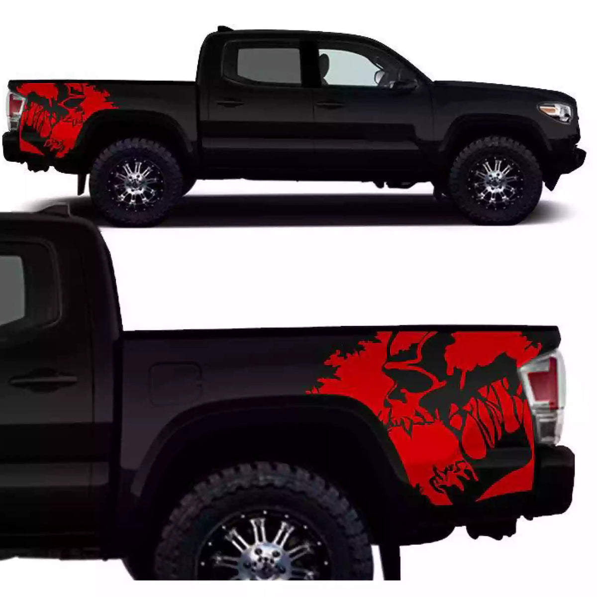 2016-2023 Toyota Tacoma Scream Bed Decals Vinyl Graphics Kit red