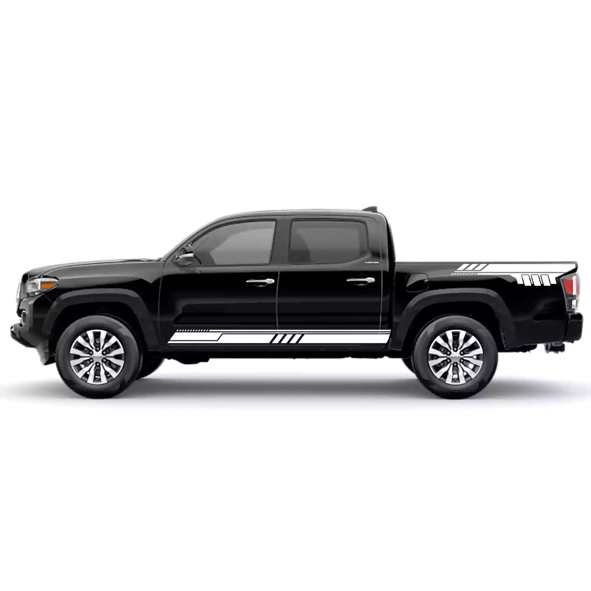 2016-2023 Toyota Tacoma Racing Stripes Vinyl Graphics Kit white