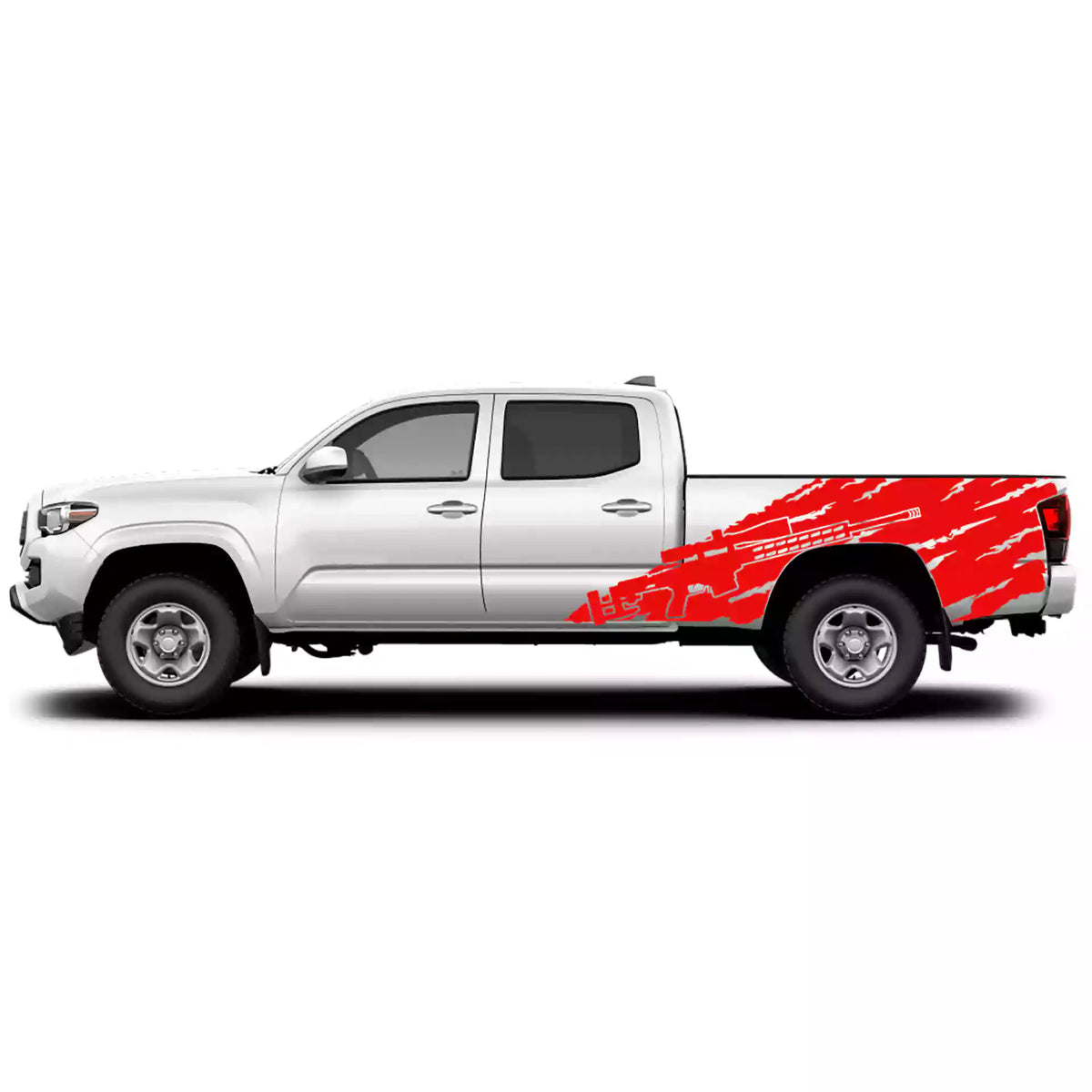 2016-2023 Toyota Tacoma Sniper Side Decals Vinyl Graphics Kit red