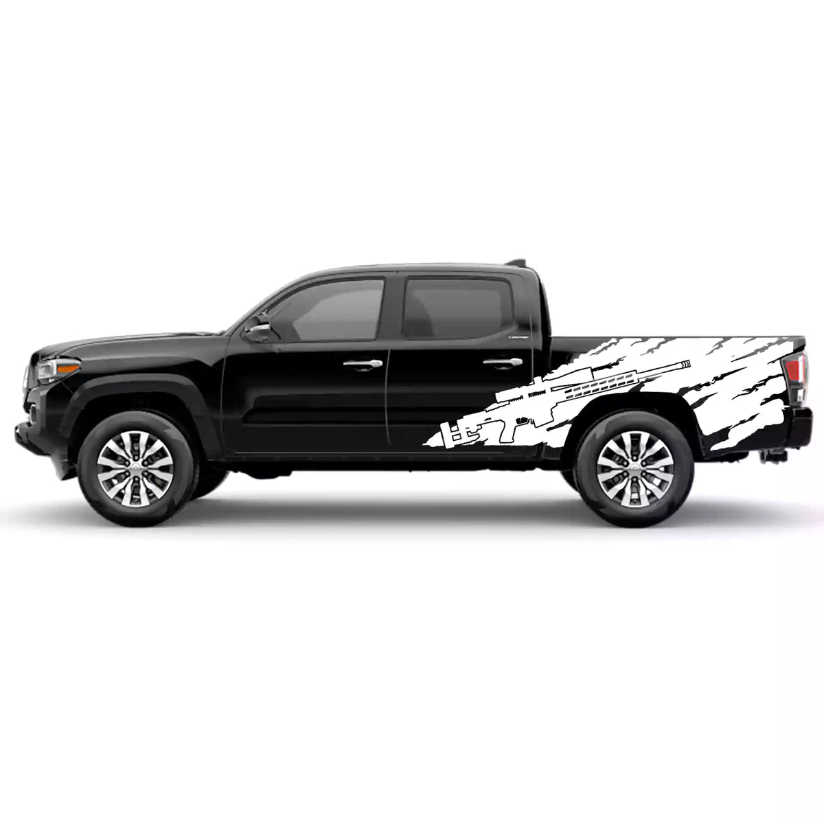 2016-2023 Toyota Tacoma Sniper Side Decals Vinyl Graphics Kit white