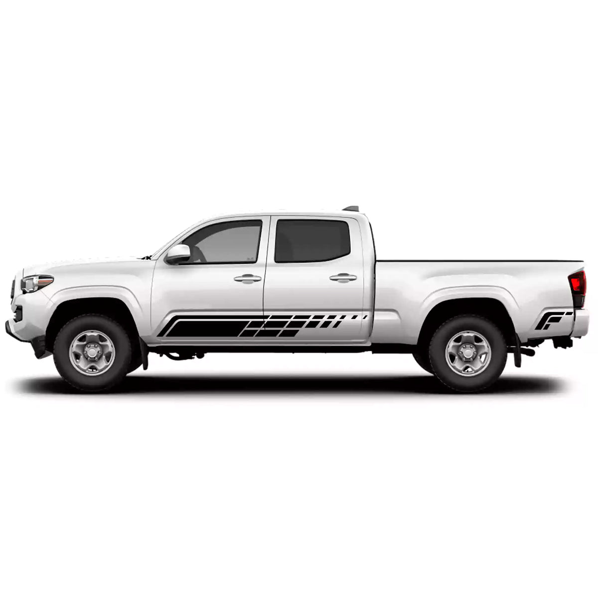 2016-2023 Toyota Tacoma Sportline Rocker Stripes Vinyl Graphics Kit black
