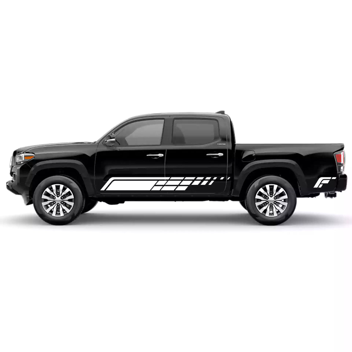 2016-2023 Toyota Tacoma Sportline Rocker Stripes Vinyl Graphics Kit white