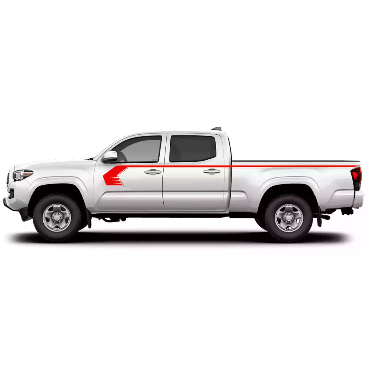 2016-2023 Toyota Tacoma Storm Upper Door Stripes Vinyl Graphics Kit red