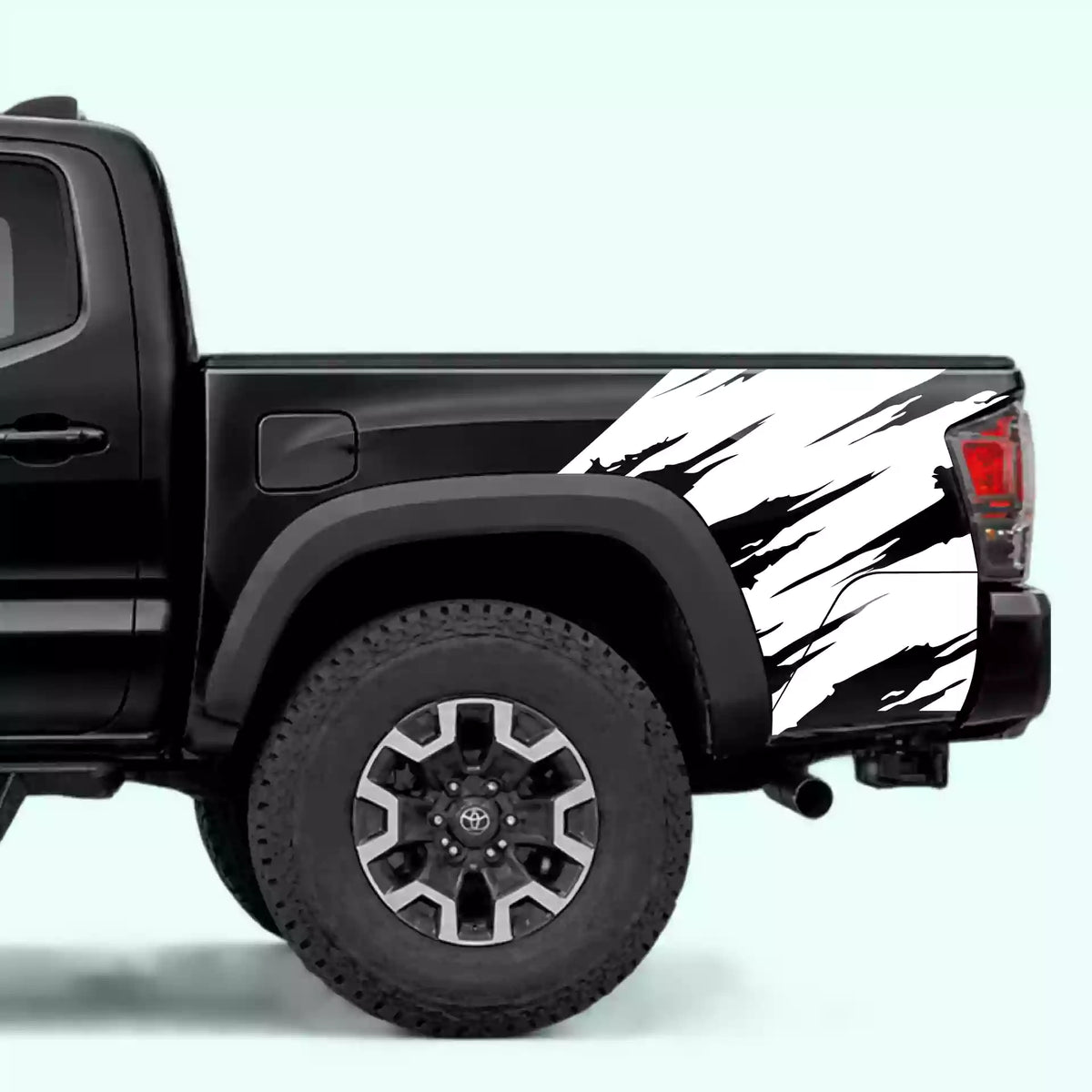 2016-2023 Toyota Tacoma Torn Bed Decals Vinyl Graphics Kit White