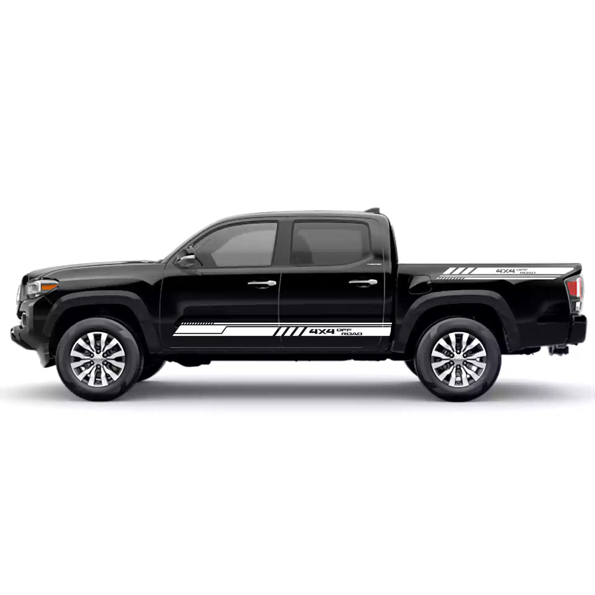 2016-2023 Toyota Tacoma TrailBlazer 4X4 Side Stripes Vinyl Graphics Kit white