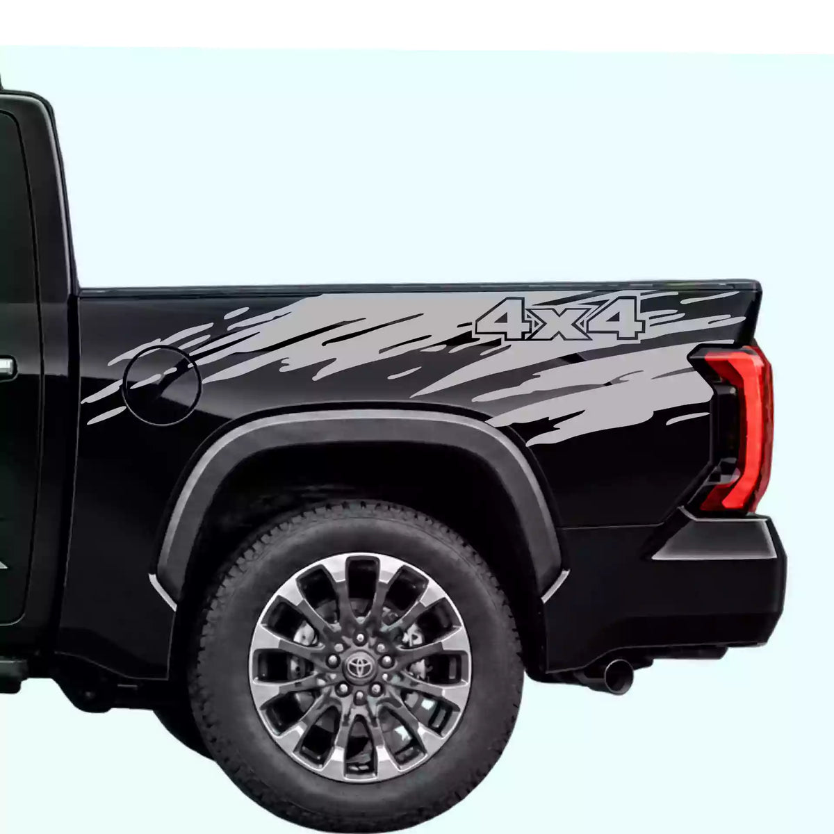 3rd Gen Toyota Tundra Mud Splash 4x4 Bed Decals Vinyl Graphics Kit Gray