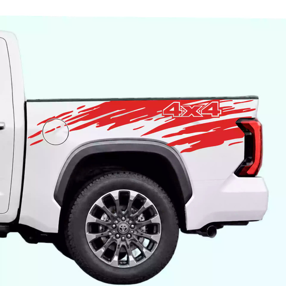 3rd Gen Toyota Tundra Mud Splash 4x4 Bed Decals Vinyl Graphics Kit Red