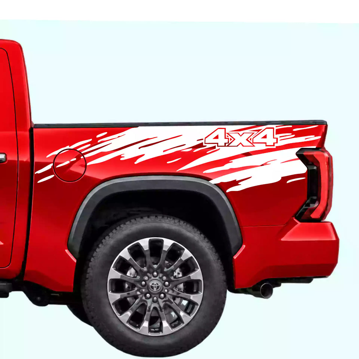 3rd Gen Toyota Tundra Mud Splash 4x4 Bed Decals Vinyl Graphics Kit White