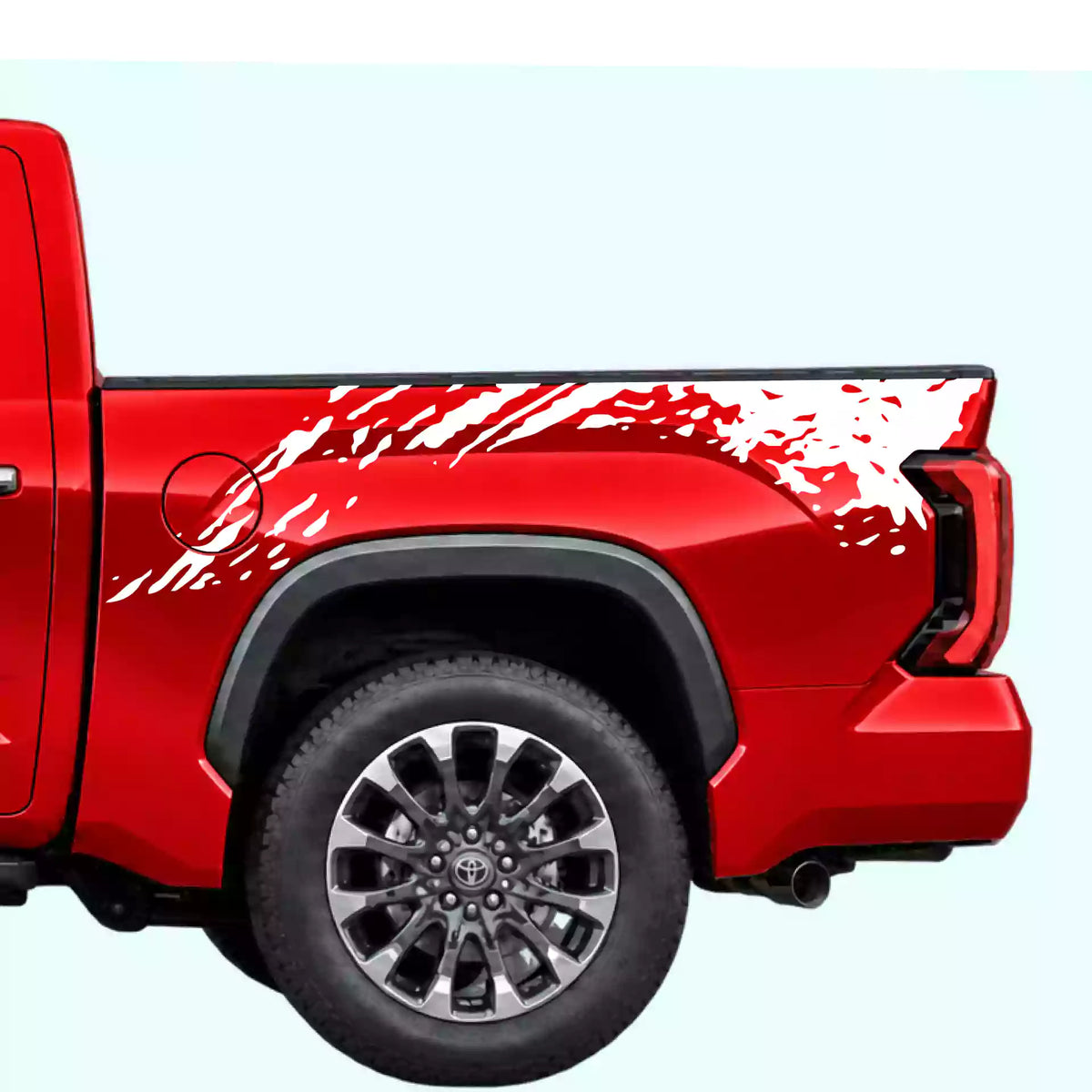 3rd Gen Toyota Tundra Mud Splash Bed Decals Vinyl Graphics Kit White