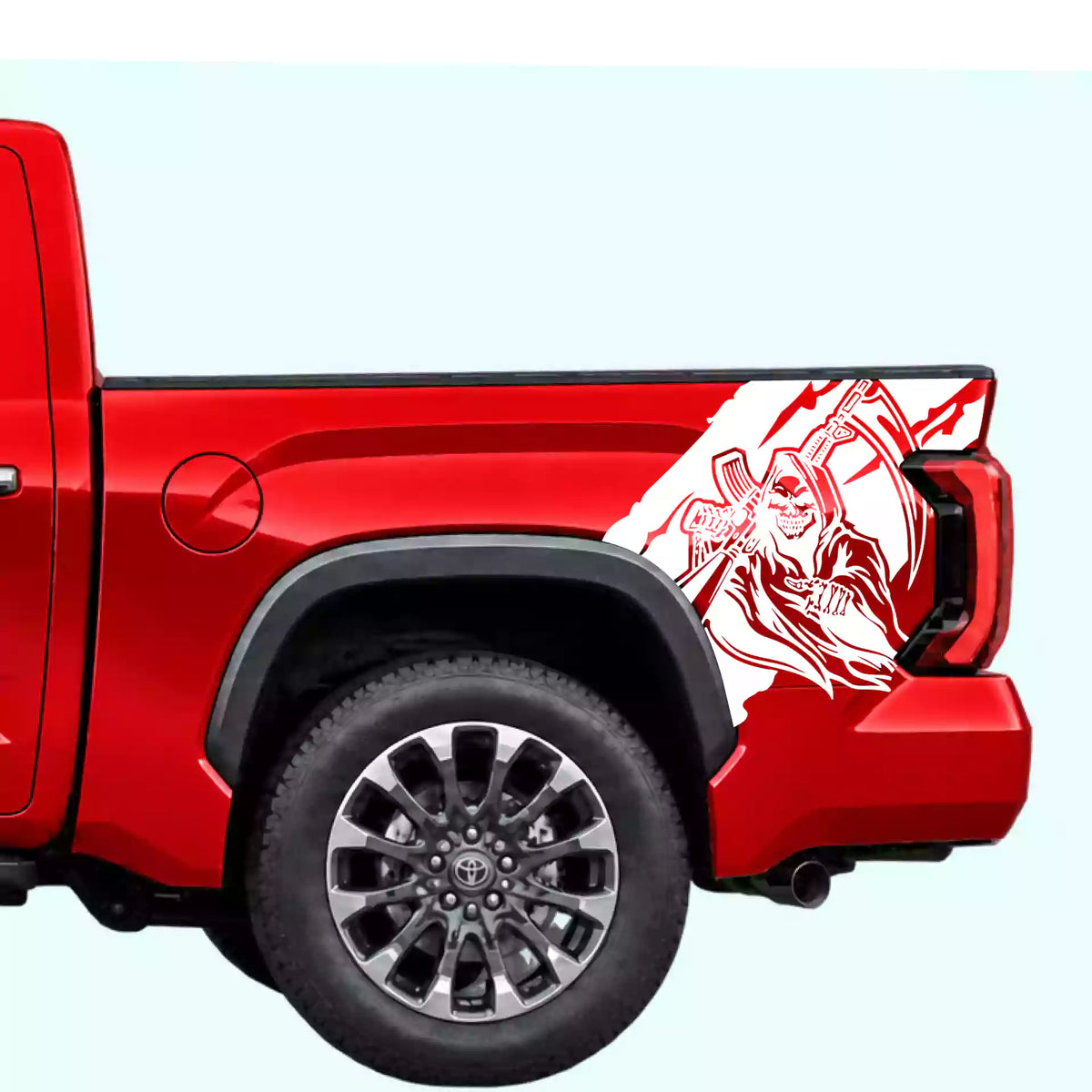 3rd Gen Toyota Tundra Reaper Bed Decals Vinyl Graphics Kit White