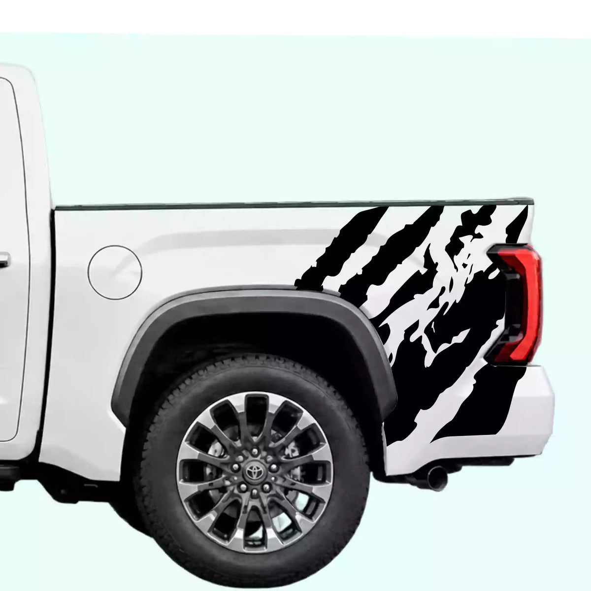 3rd Gen Toyota Tundra Shred Bed Side Decals Vinyl Graphics Kit Black