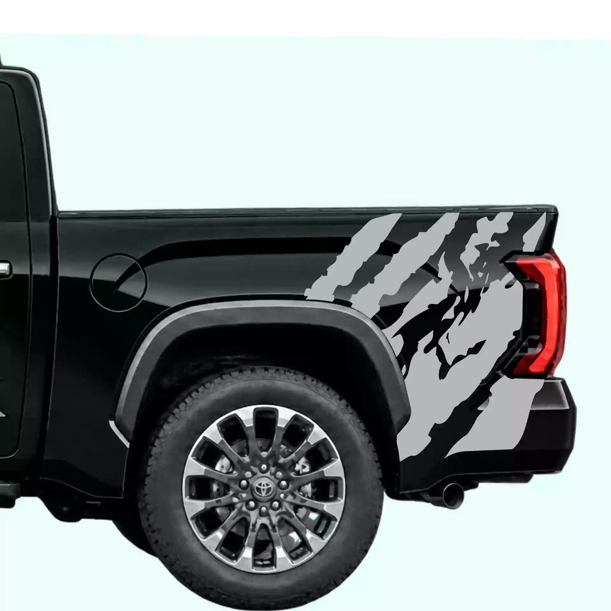 3rd Gen Toyota Tundra Shred Bed Side Decals Vinyl Graphics Kit Gray