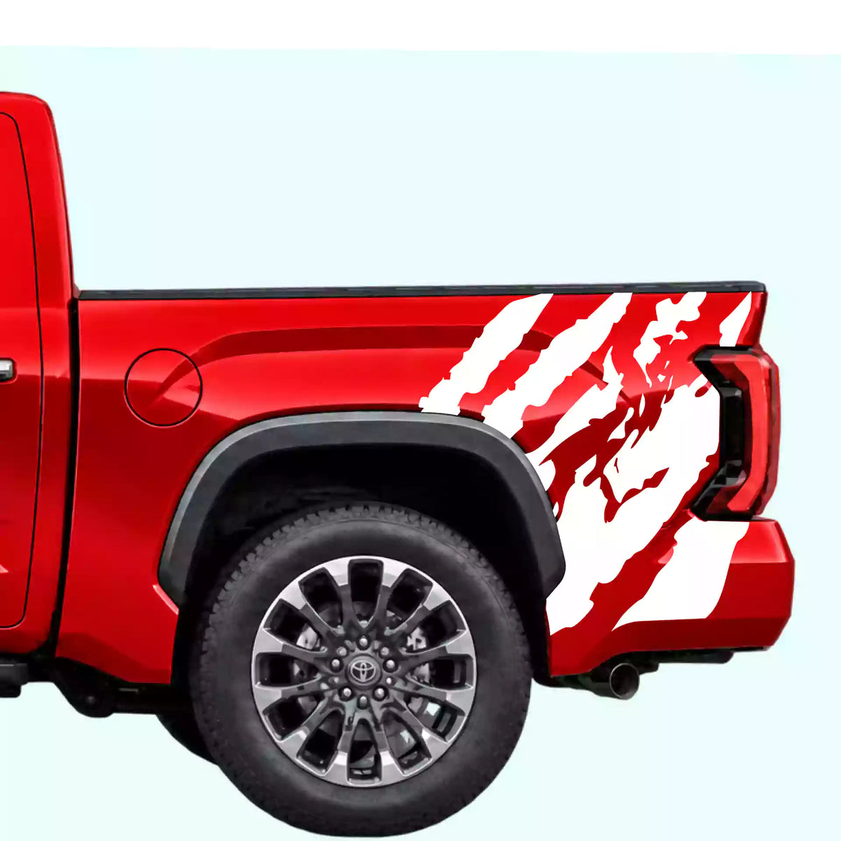 3rd Gen Toyota Tundra Shred Bed Side Decals Vinyl Graphics Kit White