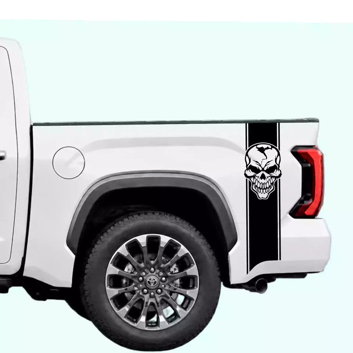 3rd Gen Toyota Tundra Skull Bed Stripes Vinyl Graphics Kit Black