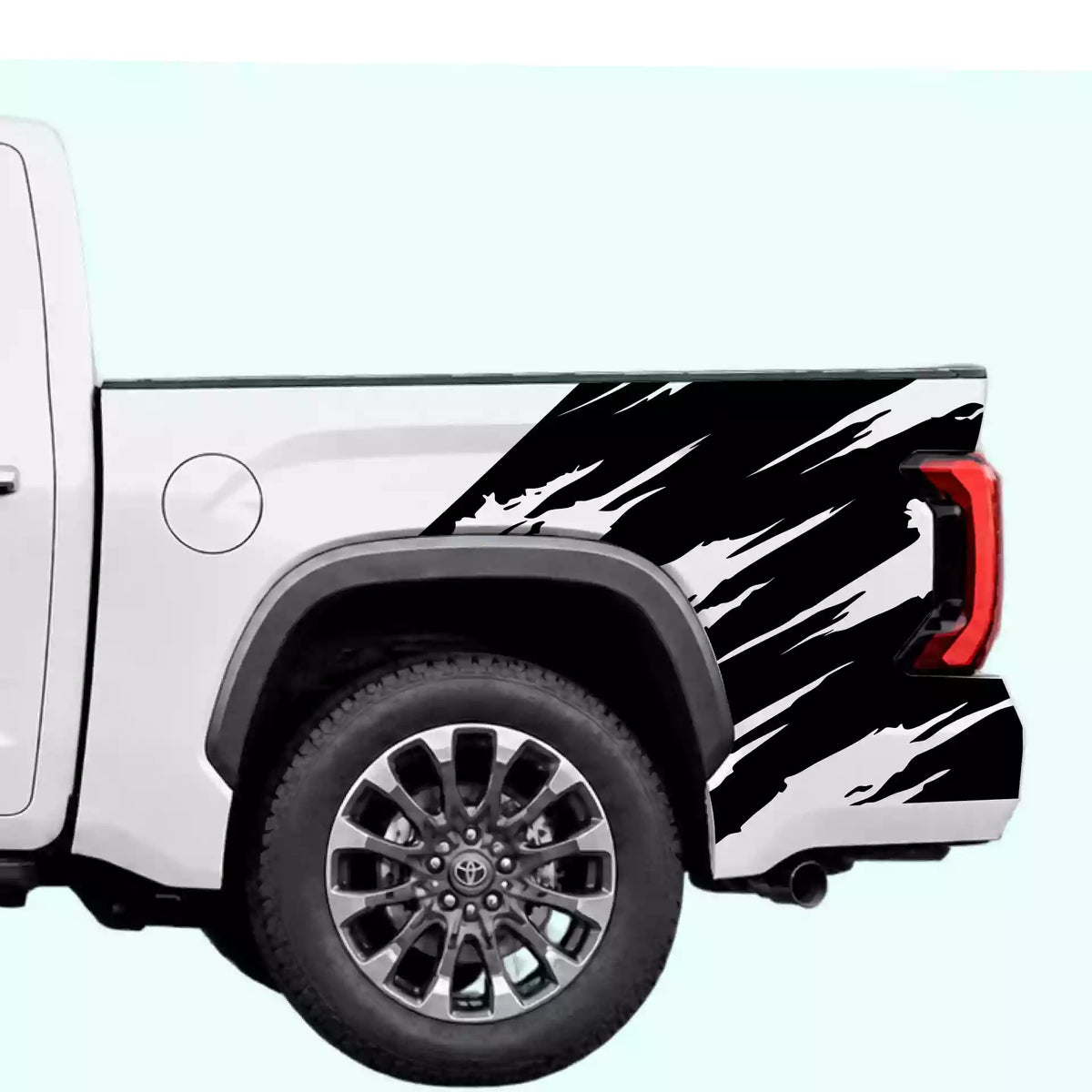 3rd Gen Toyota Tundra Torn Bed Decals Vinyl Graphics Kit Black