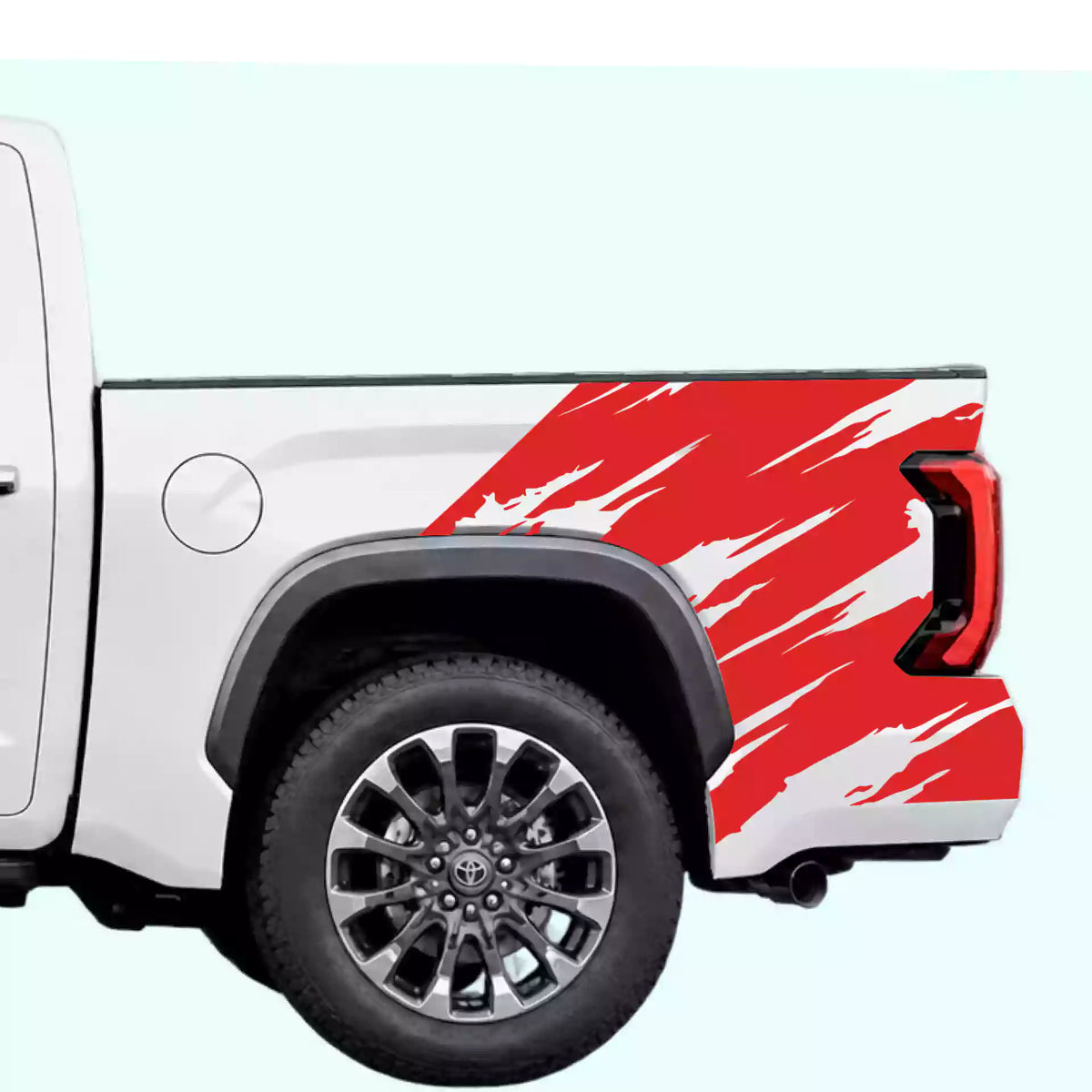 3rd Gen Toyota Tundra Torn Bed Decals Vinyl Graphics Kit Red