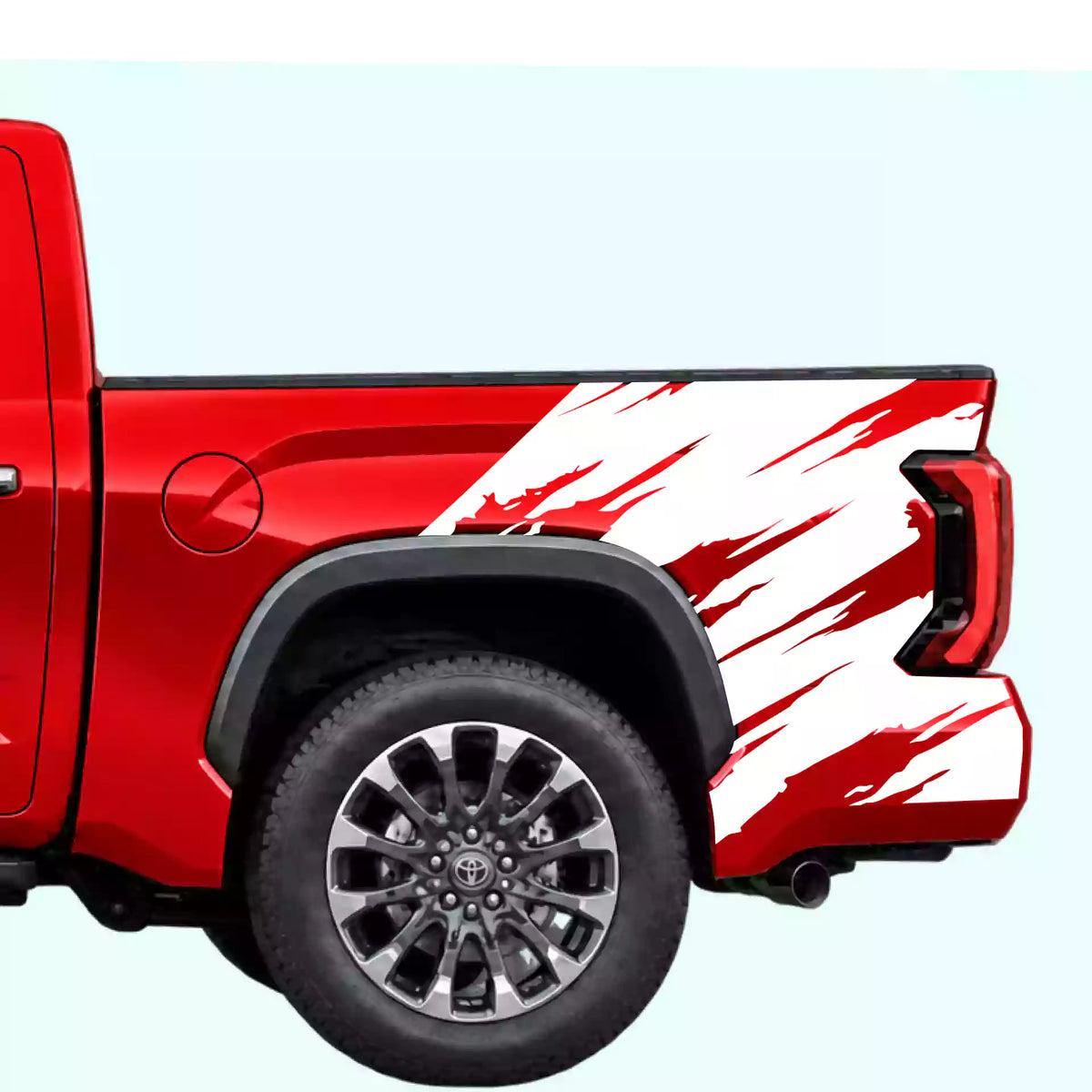 3rd Gen Toyota Tundra Torn Bed Decals Vinyl Graphics Kit White